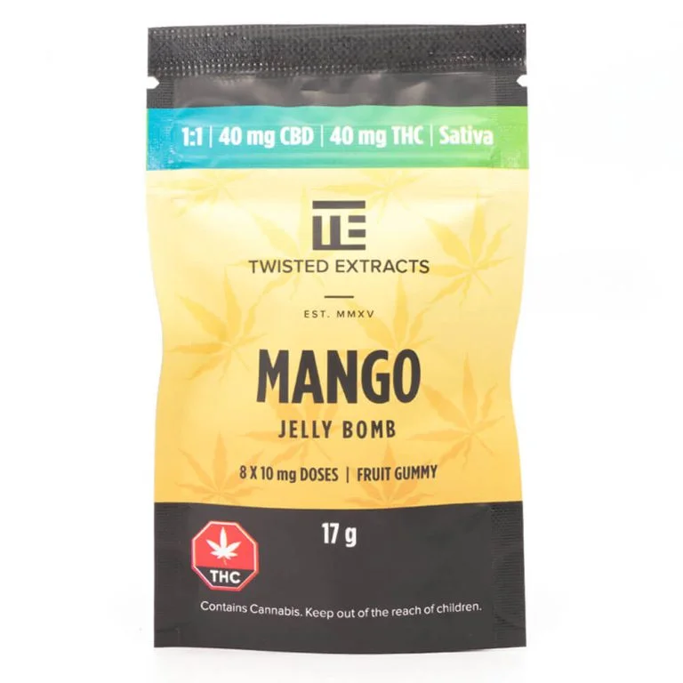 Twisted Extracts Mango Jelly Bomb – (1:1 THC/CBD) – Sativa